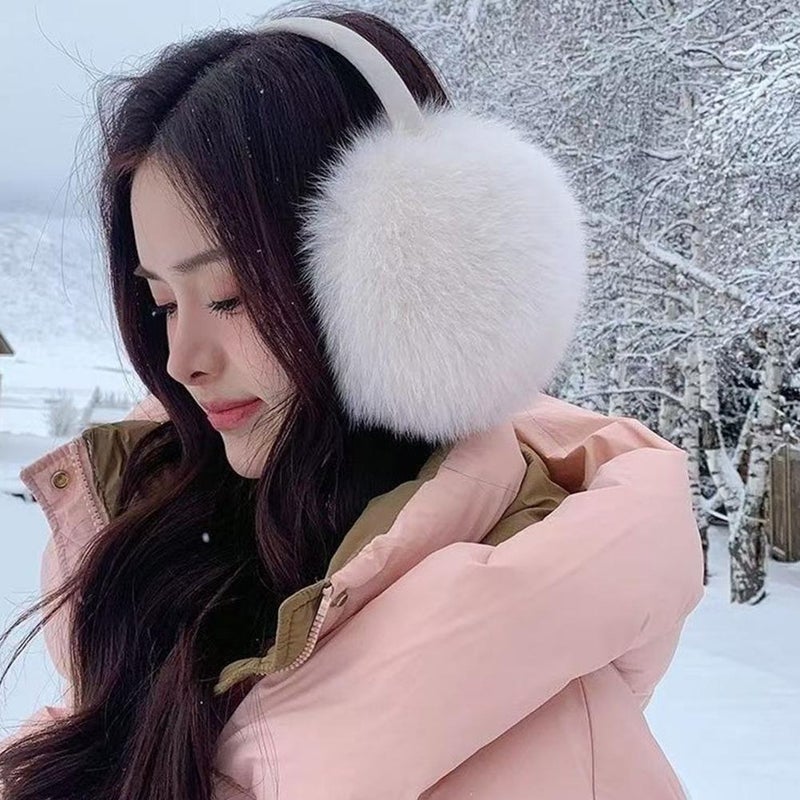 Women Winter Ear Muffs, Vintage Faux Fur Earmuffs, Fluffy Faux Fur EarMuffs Ear Warmers for Women Girls (Black) - Image 5